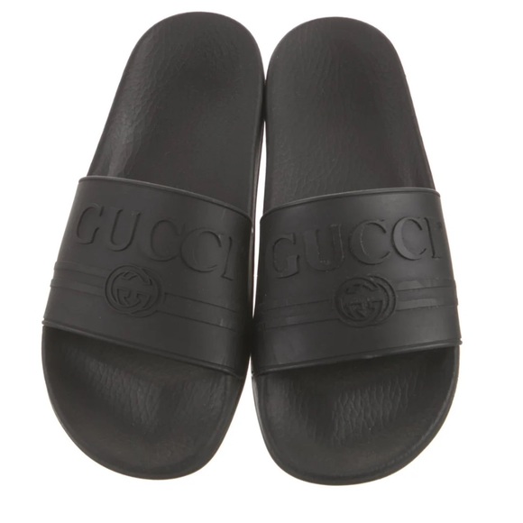 Gucci Matte Black Unisex Slides - Picture 1 of 9